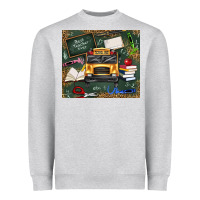 Heather Grey school bus back to school Heavyweight Sweatshirt - texasbilliewilder