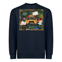 Navy school bus back to school Heavyweight Sweatshirt - texasbilliewilder
