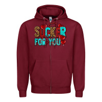 Burgundy sucker for you olivia Zipper Hoodie - OliviaCreatesArt