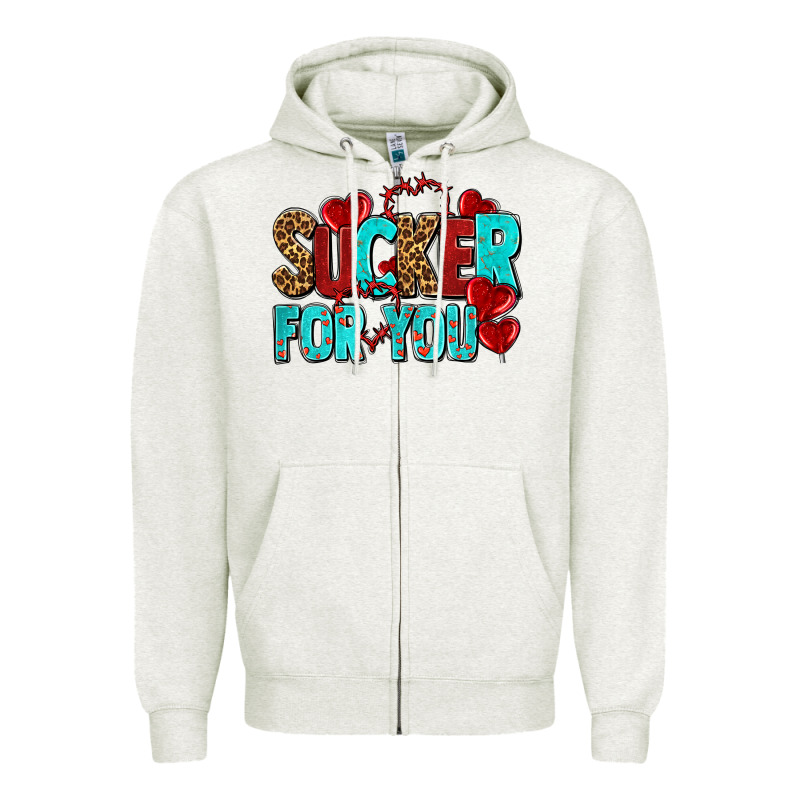 Sucker For You Olivia Zipper Hoodie by OliviaCreatesArt | Teevron