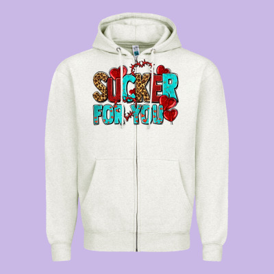 Sucker For You Olivia Zipper Hoodie Designed By Oliviacreatesart
