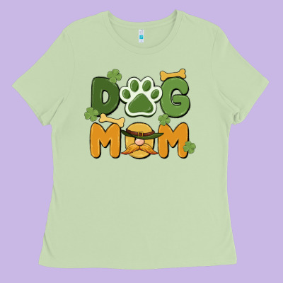 St. Patricks Day Dog Mom Ladies Tee Designed By Maliassmallbusiness