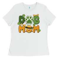 White st. patricks day dog mom Ladies Tee - MaliasSmallBusiness