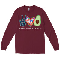 Burgundy PEACE LOVE AVOCADOS Long Sleeve Tee - Bettercallsaul