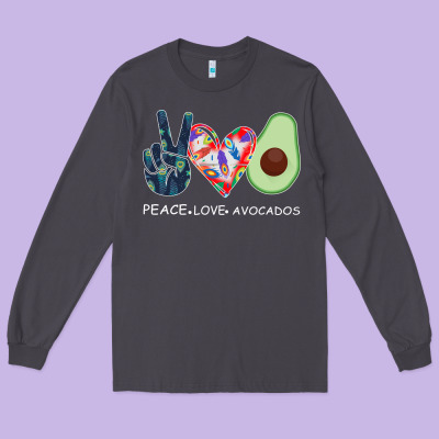 Peace Love Avocados Long Sleeve Tee Designed By Bettercallsaul