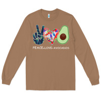 Toasted Coconut PEACE LOVE AVOCADOS Long Sleeve Tee - Bettercallsaul