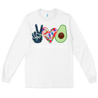 White PEACE LOVE AVOCADOS Long Sleeve Tee - Bettercallsaul