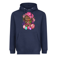Navy Cowboy Rabbit Easter Heavyweight Hoodie - BundleAndBundleShop