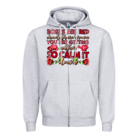 Heather Grey roses are red chocolates are brown Zipper Hoodie - OliviaCreatesArt