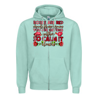 Seafoam roses are red chocolates are brown Zipper Hoodie - OliviaCreatesArt