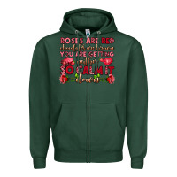 Sports Green roses are red chocolates are brown Zipper Hoodie - OliviaCreatesArt