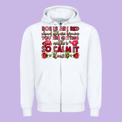 Roses Are Red Chocolates Are Brown Zipper Hoodie Designed By Oliviacreatesart