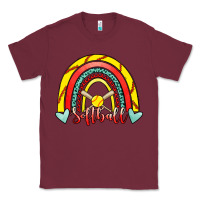 Burgundy Softball Rainbow Classic Tee - RanaPortraitStore