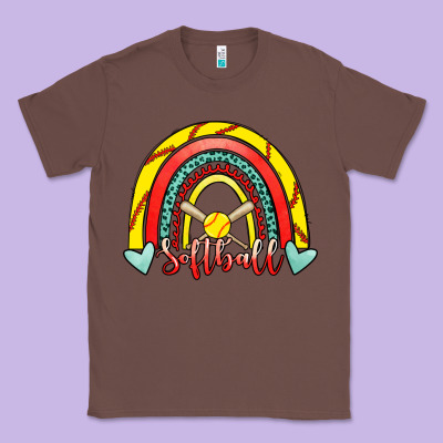 Softball Rainbow Classic Tee Designed By Ranaportraitstore