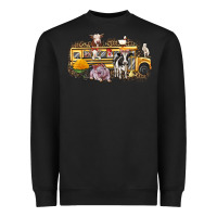 Black farm animals school bus Heavyweight Sweatshirt - texasbilliewilder