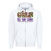 White cajun to the core Zipper Hoodie - OliviaCreatesArt