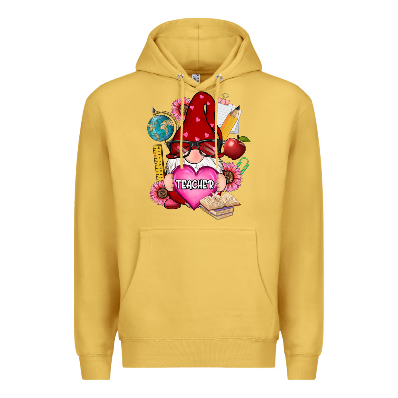 Valentines Day Teacher Gnome Premium Hoodie by RanaPortraitStore | Teevron