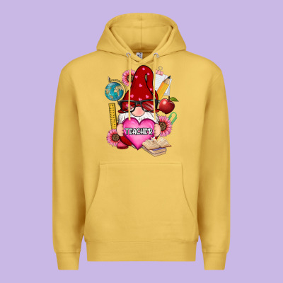 Valentines Day Teacher Gnome Premium Hoodie Designed By Ranaportraitstore