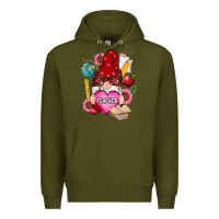 Army Green valentines day teacher gnome Premium Hoodie - RanaPortraitStore