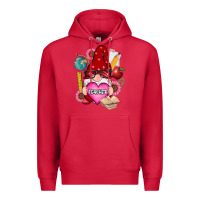 Cardinal valentines day teacher gnome Premium Hoodie - RanaPortraitStore