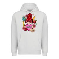 Dove Grey valentines day teacher gnome Premium Hoodie - RanaPortraitStore