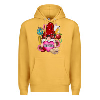 Mustard valentines day teacher gnome Premium Hoodie - RanaPortraitStore