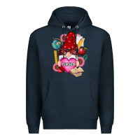 Navy valentines day teacher gnome Premium Hoodie - RanaPortraitStore