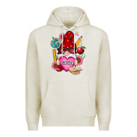 Oatmeal Heather valentines day teacher gnome Premium Hoodie - RanaPortraitStore