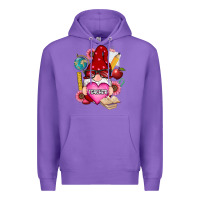 Purple valentines day teacher gnome Premium Hoodie - RanaPortraitStore
