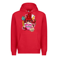 Red valentines day teacher gnome Premium Hoodie - RanaPortraitStore
