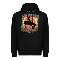 Black American rodeo Premium Hoodie - FaDigitalArtStudio