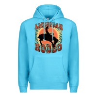Ocean Blue American rodeo Premium Hoodie - FaDigitalArtStudio