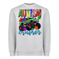 Heather Grey Autism Awareness crusher Heavyweight Sweatshirt - NancyCooperArtShop