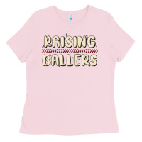 Bubblegum Pink raising ballers Ladies Tee - MaliasSmallBusiness