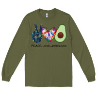 Army Green PEACE LOVE AVOCADOS Long Sleeve Tee - Bettercallsaul