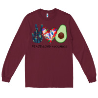Burgundy PEACE LOVE AVOCADOS Long Sleeve Tee - Bettercallsaul
