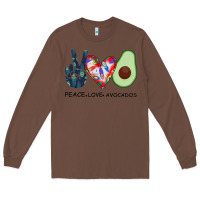Chestnut PEACE LOVE AVOCADOS Long Sleeve Tee - Bettercallsaul