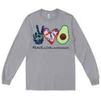 Heather Grey PEACE LOVE AVOCADOS Long Sleeve Tee - Bettercallsaul
