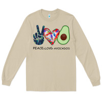 Mushroom PEACE LOVE AVOCADOS Long Sleeve Tee - Bettercallsaul