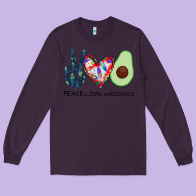 Peace Love Avocados Long Sleeve Tee Designed By Bettercallsaul