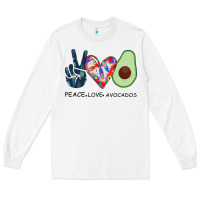 White PEACE LOVE AVOCADOS Long Sleeve Tee - Bettercallsaul