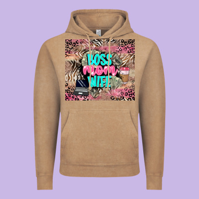 Boss Mom Wife Vintage Hoodie Designed By Lillyallendesigns