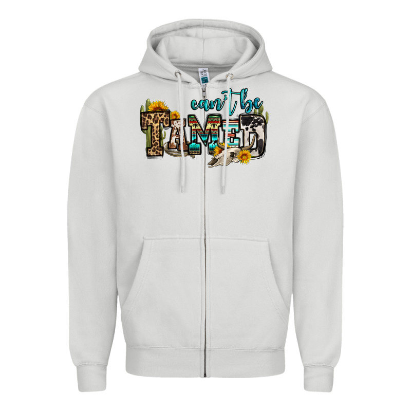 Can't Be Tamed Bull Skull Zipper Hoodie by OliviaCreatesArt | Teevron