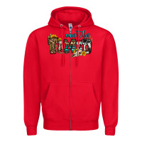 Red can't be tamed bull skull Zipper Hoodie - OliviaCreatesArt