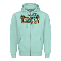 Seafoam can't be tamed bull skull Zipper Hoodie - OliviaCreatesArt
