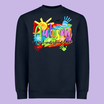 Autism Accept Understand Love Heavyweight Sweatshirt Designed By Nancycooperartshop