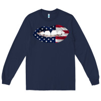 Navy Lips American Flag Long Sleeve Tee - Bettercallsaul