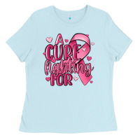 Baby Blue a cure fighting for Ladies Tee - MaliasSmallBusiness