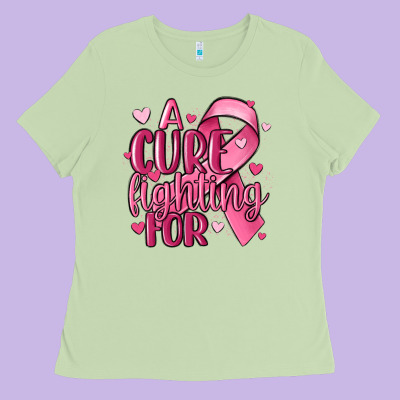 A Cure Fighting For Ladies Tee Designed By Maliassmallbusiness