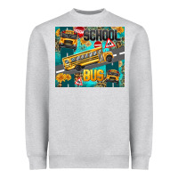 Heather Grey school bus Heavyweight Sweatshirt - texasbilliewilder